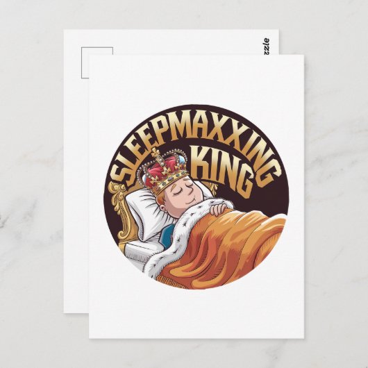 Sleepmaxxing King Postkarte (Vorne/Hinten)