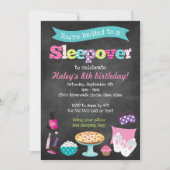 Sleepoe Pajama Slumber Party Chalkboard Einladung (Vorderseite)
