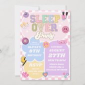 Sleepoe Preppy Varsity Patch Geburtstagspartei Einladung (Vorderseite)