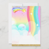 Sleepos Party Unicorn Regenbogen Slumber Geburtsta Einladung (Rückseite)