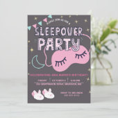 SLEEPOVER BIRTHDAY PARTY EINLADUNG (Stehend Vorderseite)