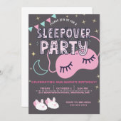 SLEEPOVER BIRTHDAY PARTY EINLADUNG (Vorne/Hinten)