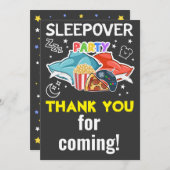 Sleepover Boy Danke-Card - SLEEPOVER BIRTHTAG Dankeskarte (Vorne/Hinten)