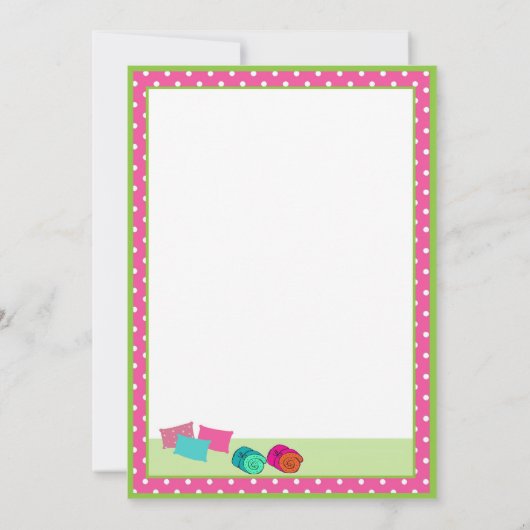 Sleepover Brunett Einladung (Rückseite)