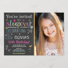 Sleepover Einladung Slumber Party Pajamas Girl