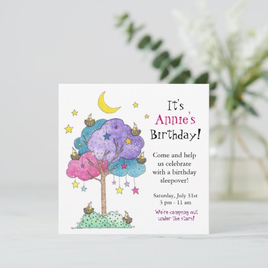 Sleepover, Einladung zur Geburtstagsfeier (Stehend Vorderseite)
