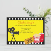 Sleepover-/Film-Nachteinladung Einladung (Stehend Vorderseite)