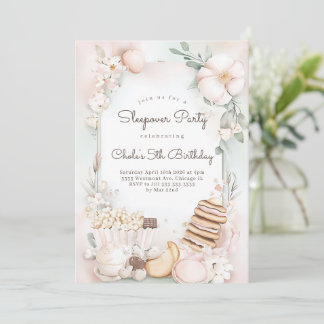 Sleepover Filmabend Geburtstagsfilm Party Einladung