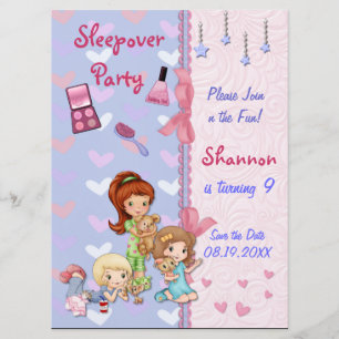 Sleepover Friends Slumber Geburtstagsparty Einladung