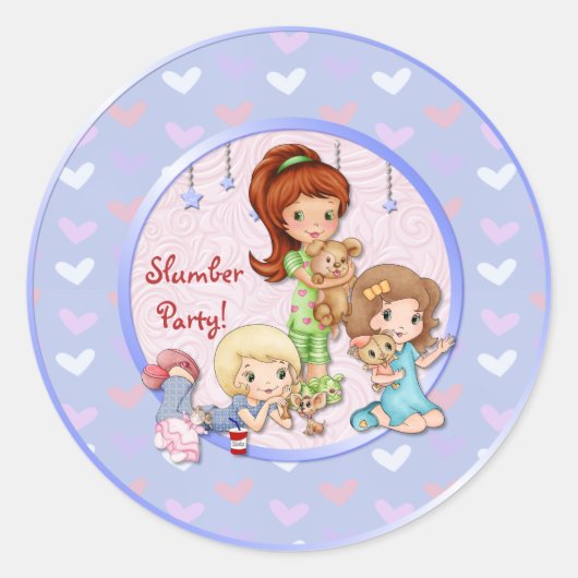Sleepover Friends Slumber Spaß Runder Aufkleber (Vorderseite)