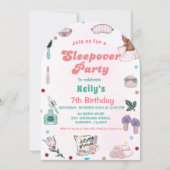 Sleepover Geburtstag Pamper Party Geburtstag Einladung (Vorderseite)