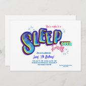Sleepover Geburtstag Party Einladung (Vorne/Hinten)