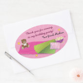 Sleepover Geburtstag Party Ovaler Aufkleber (Umschlag)