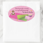 Sleepover Geburtstag Party Ovaler Aufkleber (Tasche)