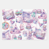 Sleepover Geburtstag Pastell farbig Geschenkpapier Set (Vorderseite)