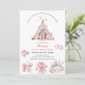 Sleepover Geburtstag Teenager Party Einladung (Stehend Vorderseite)