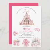 Sleepover Geburtstag Teenager Party Einladung (Vorne/Hinten)