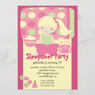 Sleepover-Geburtstags-Party Einladung