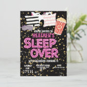 Sleepover Geburtstagspartei Custom Einladung (Stehend Vorderseite)