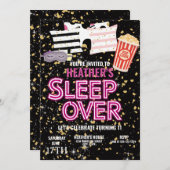 Sleepover Geburtstagspartei Custom Einladung (Vorne/Hinten)