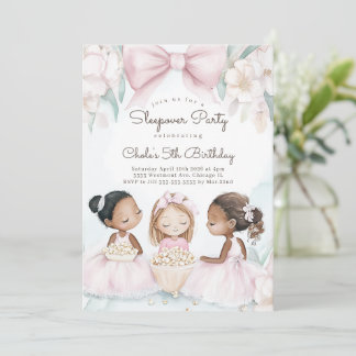 Sleepover Geburtstagsparty Filmabend Mädchen Gebur Einladung