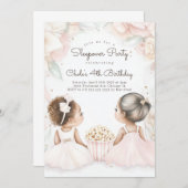 Sleepover Geburtstagsparty Filmabend Mädchen Gebur Einladung (Vorne/Hinten)