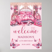 Sleepover Girl Geburtstag Personalisierter Empfang Poster (Vorne)