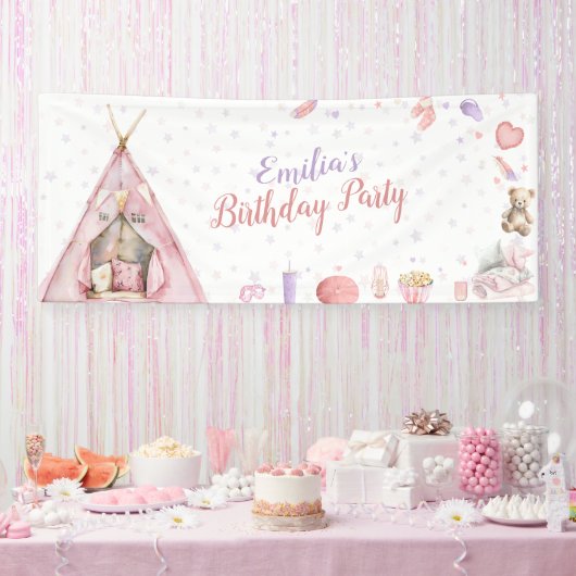 Sleepover Pajama Birthday Party Banner (Party)