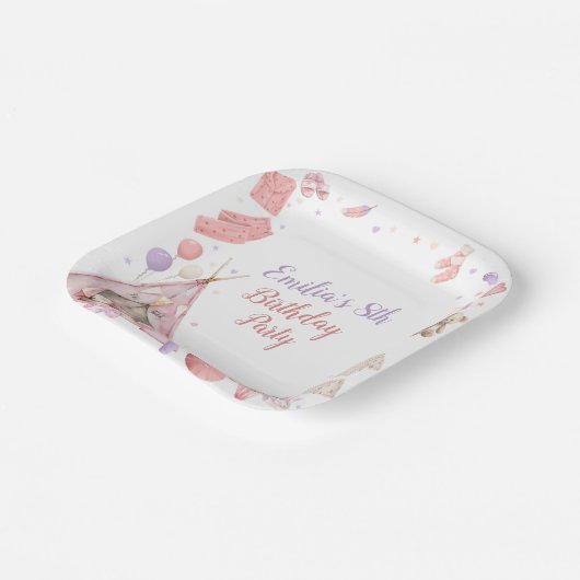 Sleepover Pajama Birthday Party Pappteller (Gewinkelt)