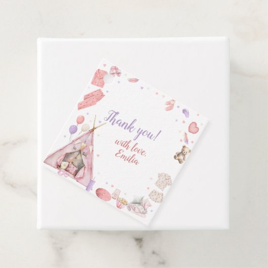 Sleepover Pajama Geburtstagsparty Geschenkanhänger (Beispiel)