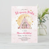 Sleepover pajama Kindergeburtstag Party Einladung (Stehend Vorderseite)