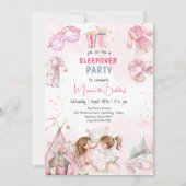 Sleepover pajama Kindergeburtstag Party Einladung (Vorderseite)