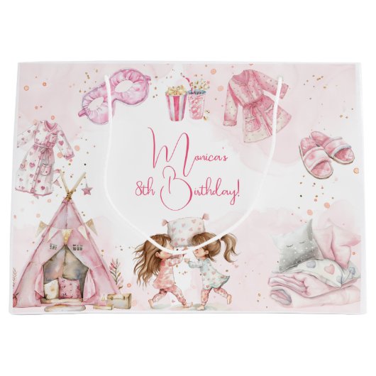 Sleepover pajama Kindergeburtstag Party Große Geschenktüte (Vorderseite)