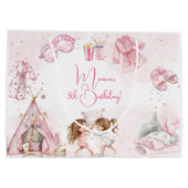 Sleepover pajama Kindergeburtstag Party Große Geschenktüte (Rückseite)