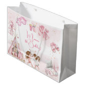 Sleepover pajama Kindergeburtstag Party Große Geschenktüte (Vorderseite Schrägansicht)