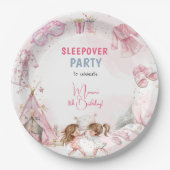 Sleepover pajama Kindergeburtstag Party Pappteller (Vorderseite)