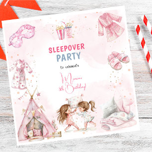 Sleepover pajama Kindergeburtstag Party Serviette
