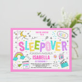 Sleepover Party Einladung Slumber Pajama Party (Stehend Vorderseite)