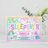 Sleepover Party Einladung Slumber Pajama Party (Stehend Vorderseite)