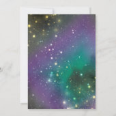 Sleepover Party Galaxie Blaue Lila Sterne Geburtst Einladung (Rückseite)