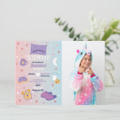 Sleepover Party Geburtstagsfeier Schlummerschwein  Einladung (Stehend Vorderseite)