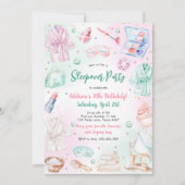 Sleepover Party Girl Spa Pink Birthday Invitation Einladung (Vorderseite)