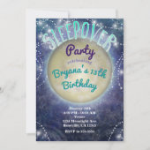 Sleepover Party Moon im Night Sky Einladungen (Vorderseite)