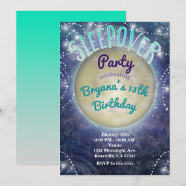 Sleepover Party Moon im Night Sky Einladungen