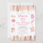 Sleepover Party Spa Makeup Pink Girl Birthday Einladung (Vorderseite)