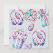 Sleepover Pastel Girl Geburtstag Dankeskarte (Rückseite)