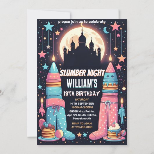 Sleepover Sleepover Sleepover Slave Party 13. Gebu Einladung (Vorderseite)