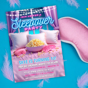 Sleepover Slumber Party Geburtstagseinladung Einladung