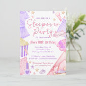 Sleepover Slumber Party Geburtstagseinladung Einladung (Stehend Vorderseite)