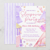 Sleepover Slumber Party Geburtstagseinladung Einladung (Vorne/Hinten)